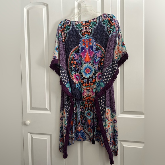 Johnny Was Saba Tunic Swimsuit Cover/Bathing Suit Cover Up Size L - Picture 6 of 11